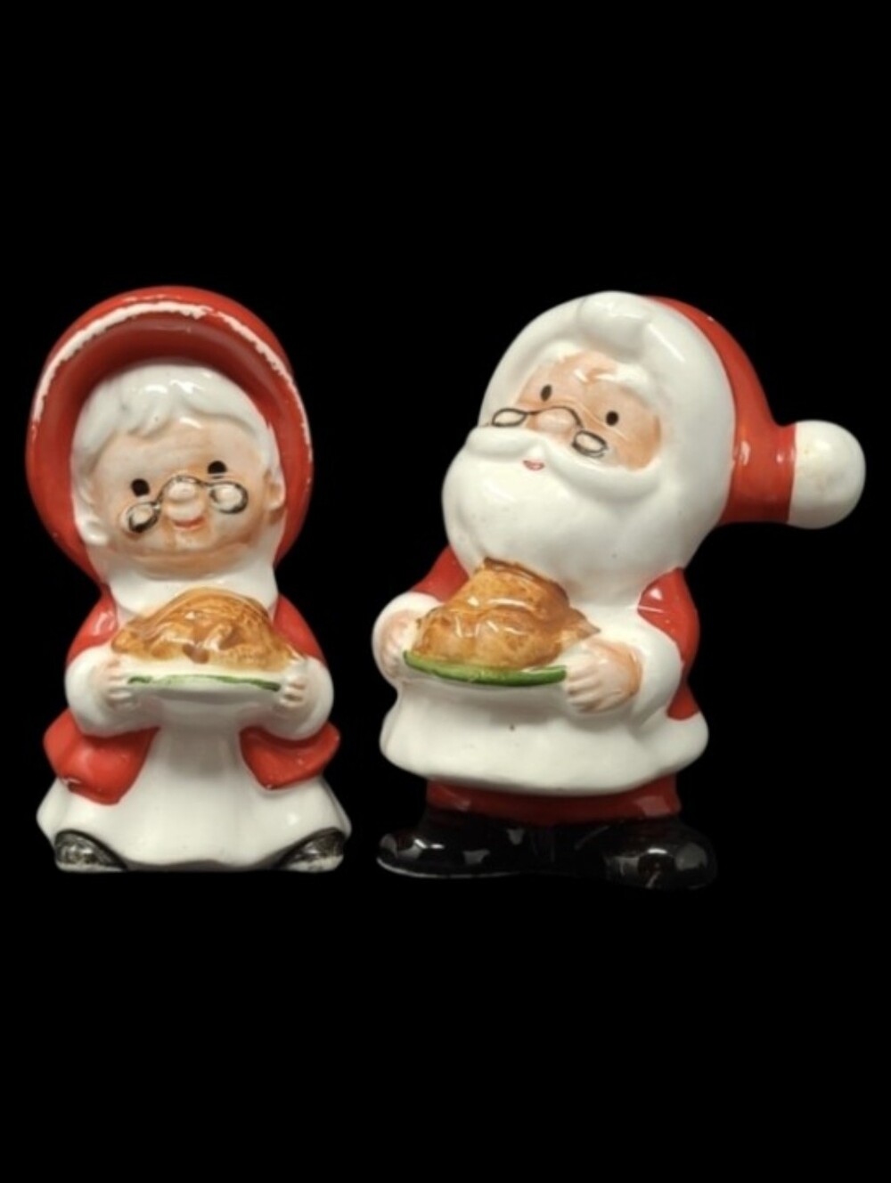 VINTAGE "1960'S" LEFTON SANTA & MRS. CLAUS SALT-N-PEPPER SHAKERS